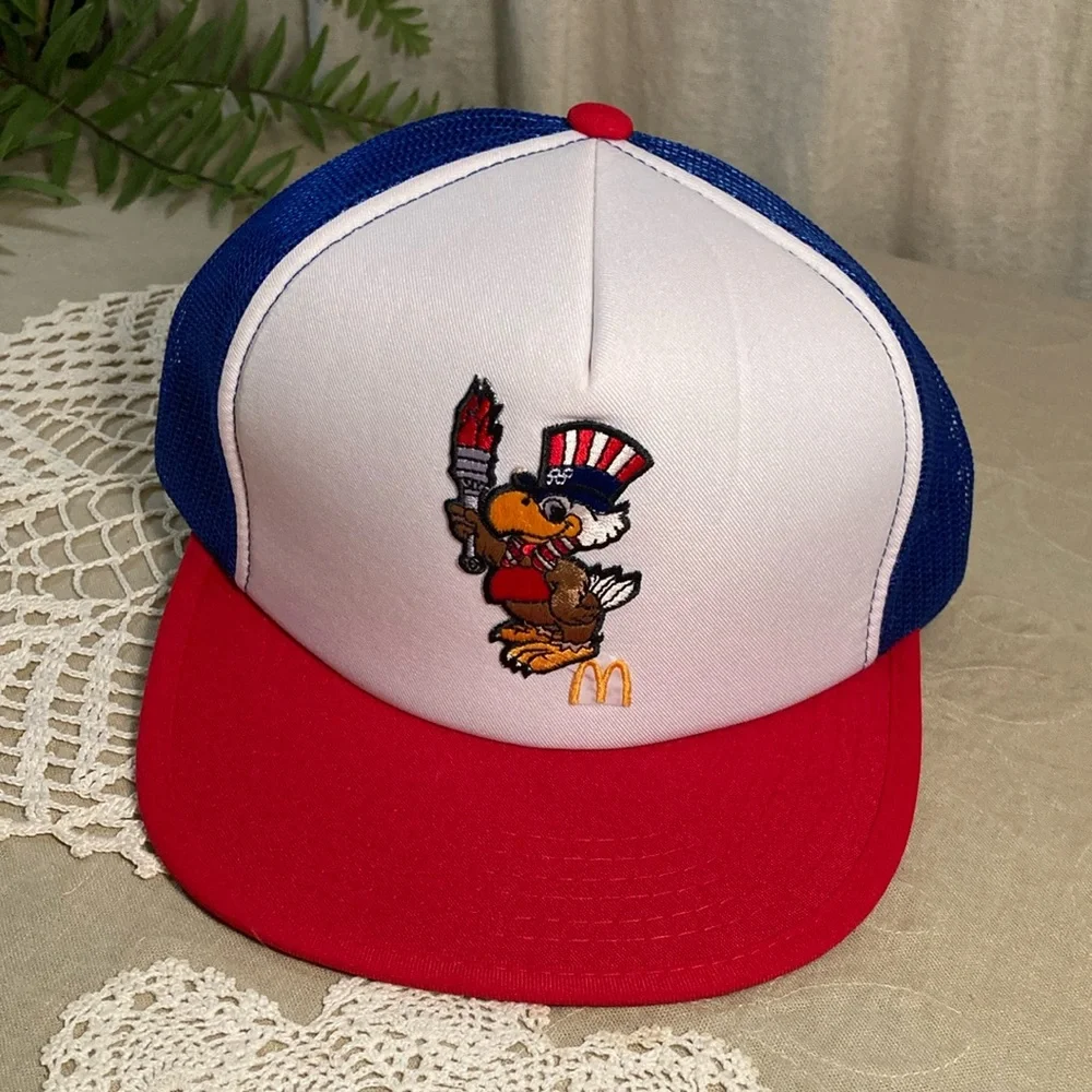 Vintage USA 1984 Olympics Trucker Hats McDonald’s Taiwan ROC NOS - Picture 3 of 14